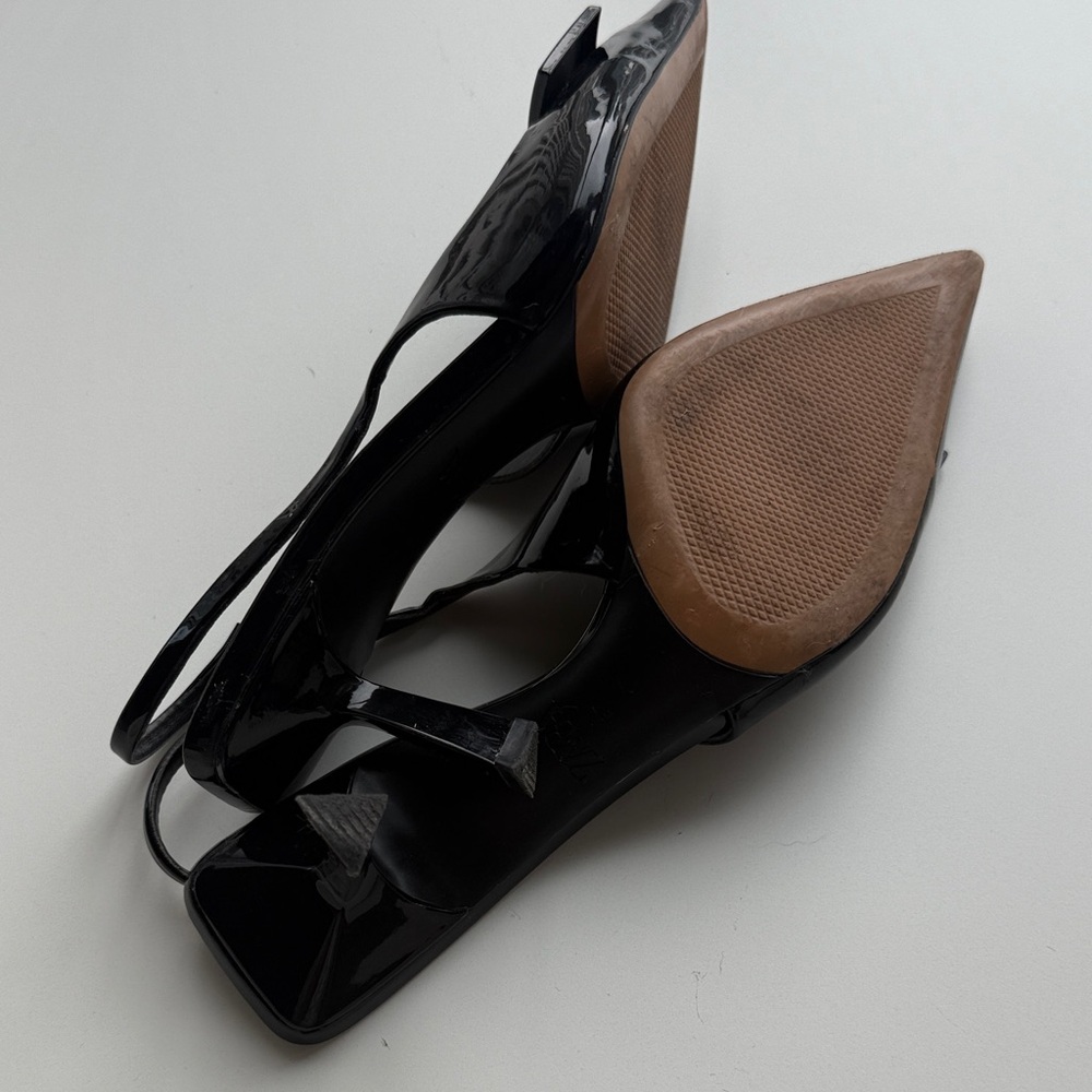 Zara Black Patent Slingback Heels - Picture 3 of 4